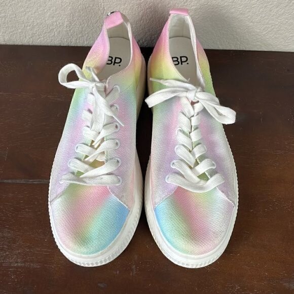 New BP Sonny Fab Platform Sneaker in Pastel Tie Dye Rainbow Sz 9 - Picture 5 of 10